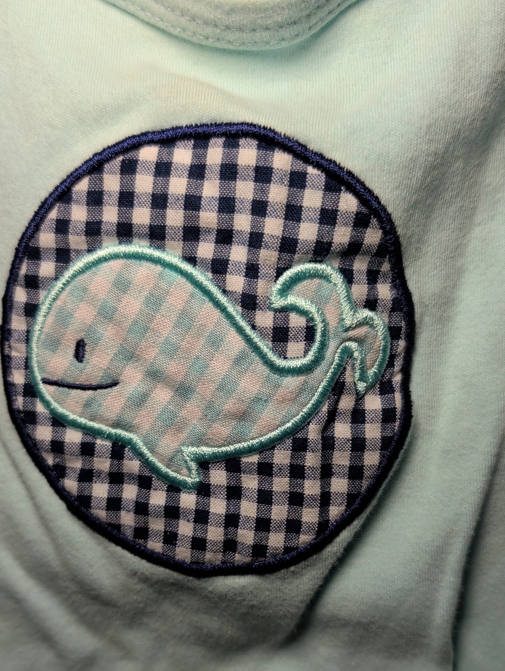 Boutique Blanks Embroidered Whale Bubble Romper Blue 100% Cotton Boys Size 18M - Picture 3 of 4